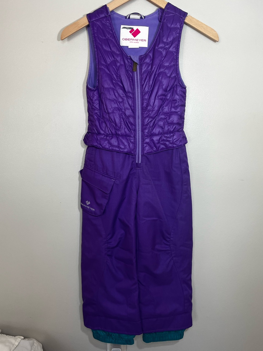 Obermeyer Purple ChaCha Snow Bib Ski Pants One-Piece Snow Suit Girl’s 5